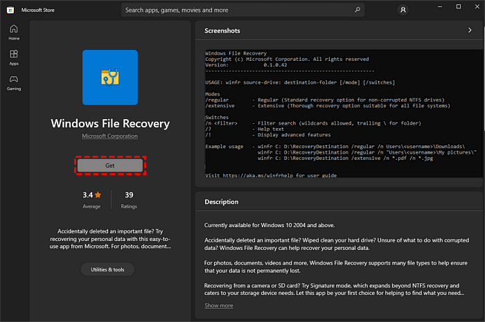Free File Recovery Windows 10
