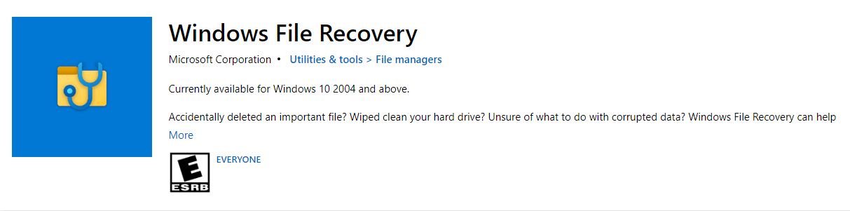 Windows File Recovery