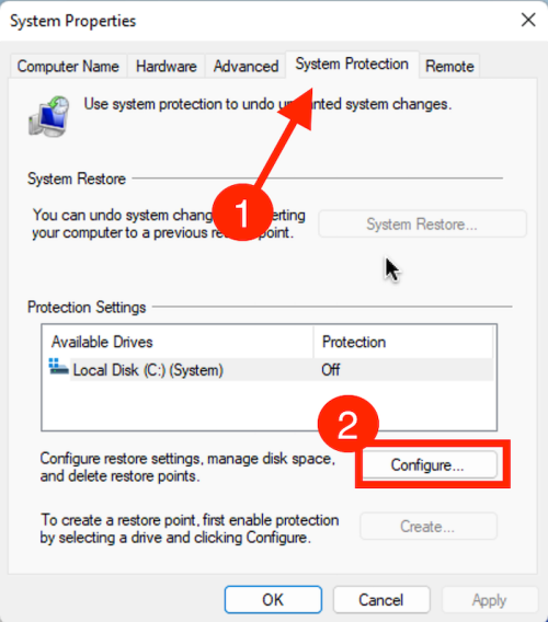 system-protection-configure