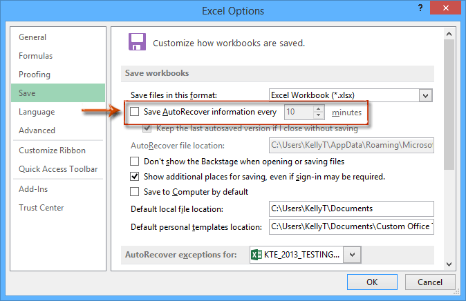 save-autorecover-information