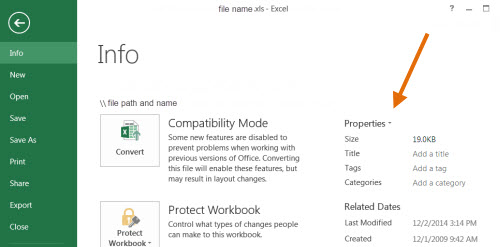 properties-excel