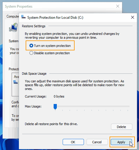 turn-on-system-protection