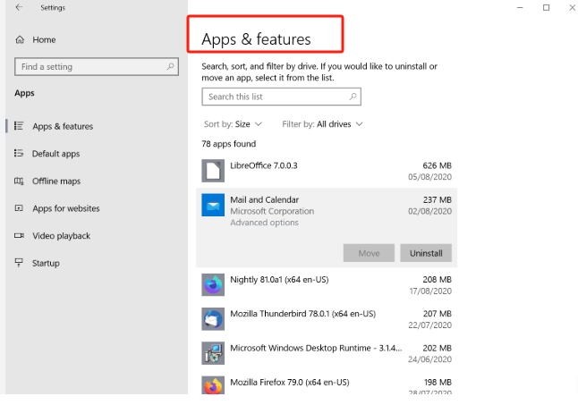apps&features