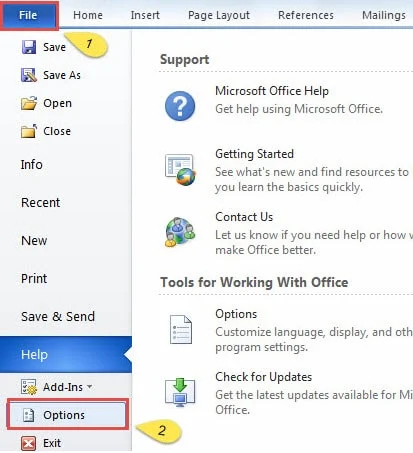 word-options