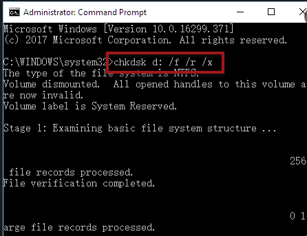 chkdsk-command