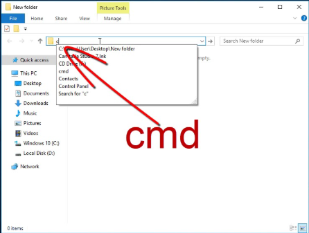 type-cmd-in-folder-path